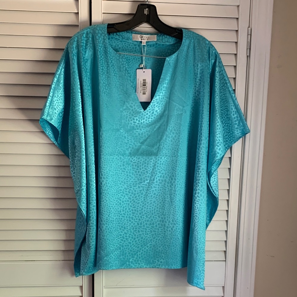 Crosby Turquoise Satiny Blouse